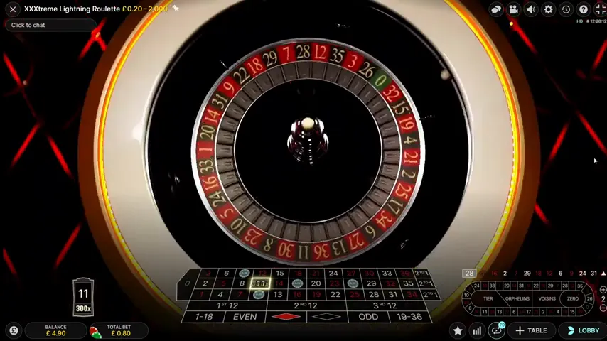 XXXTreme Lightning Roulette — capture d'écran