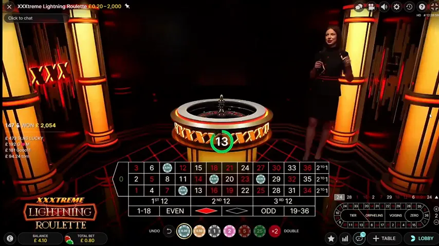 XXXTreme Lightning Roulette — capture d'écran